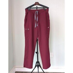 Figs Women's Yola Scrubs Pants High Rise Burgundy Technical Collection W22SW2013